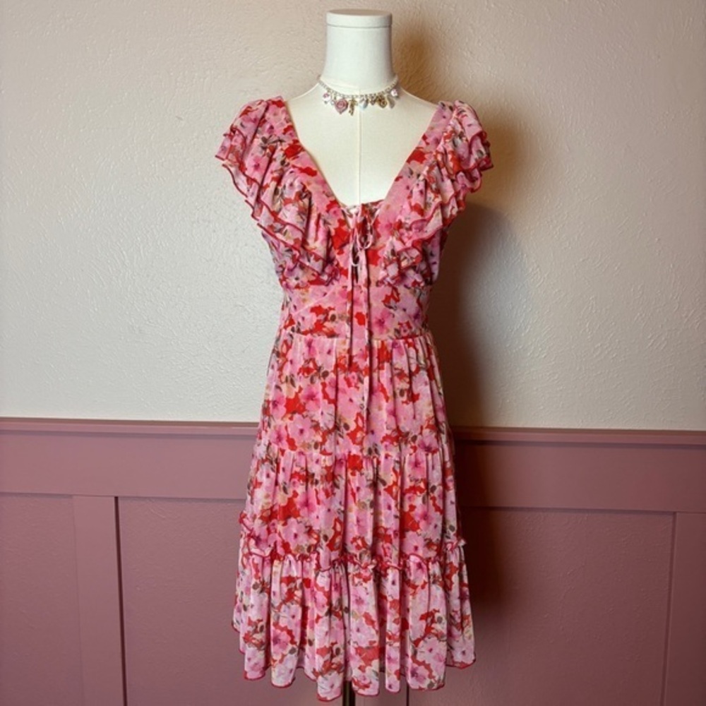 fairy garden cottage babydoll ruffle sweetheart mini dress